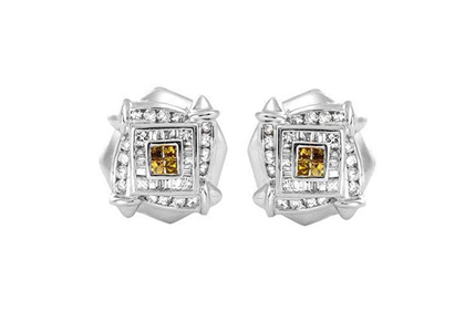 CZ Studded Gemstone Stud Earring